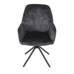 Židle jídelní a konferenční, černá látka v dekoru žíhaného sametu, kovové černé nohy