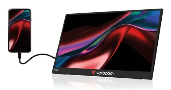 15,6" Verbatim Portable Monitor černá / Přenosný monitor / IPS / dotykový / 1920x1080 / 250cd/m2 / AMD FreeSync (32402)