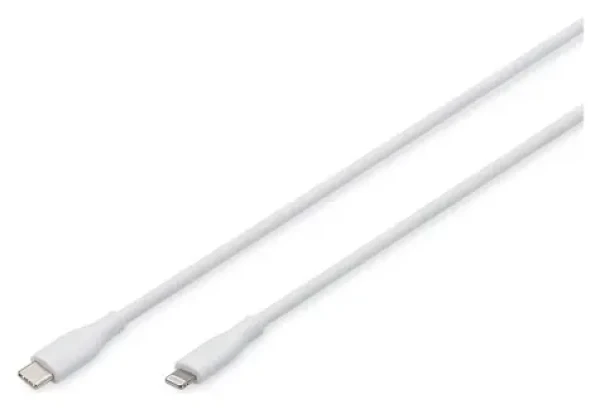 Digitus bílá / Nabíjecí a datový kabel / USB-C - Lightning / MFI / PD 60W / 1 m (AK-600110-010-W)
