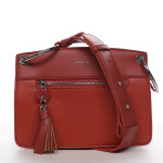 Menší moderní koženková kabelka Mia La, červená