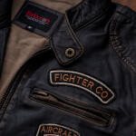 Pánská Kožená Bunda Imperion Flight Pilot Brixton Černá Rub Off Velikost: 5XL