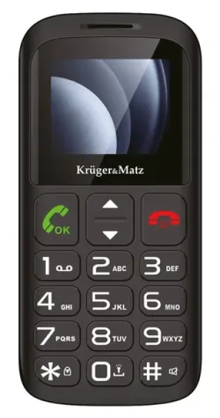 KrugerMatz Simple 923 černá / Telefon pro seniory / 4G / 1.77" / Dual SIM / 1000 mAh (KM0923-4G)