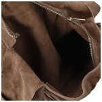 Trendy dámská kožená kabelka na rameno Bobbie, taupe