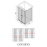 CERANO - Sprchový kout Antelo L - L/P - 6 mm - černá matná, transparentní sklo - 100x60 - otočný CER-666229