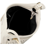 Trendy dámská koženková crossbody kabelka Orma, krémová