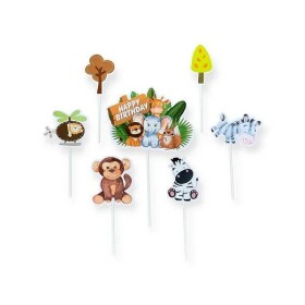 Dortisimo Zapichovací dekorace na dort Happy Birthday safari (7 ks)