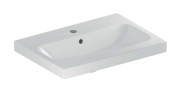 GEBERIT - iCon Umyvadlo 60x42x17 cm, s přepadem, s otvorem pro baterii, KeraTect, bílá 501.841.00.2