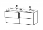 DURAVIT - L-Cube Umyvadlová skříňka 55x129x48 cm, 4 zásuvky, lesklá bílá LC625902222