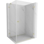 MEXEN/S - Lunar-B L sprchový kout dveře křídlové pravá 85 x 80, transparent, zlato kartáčovaná 832L-085-080-55-00-P