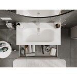 MEXEN/S - Orio koupelnová skříňka 90 cm s umyvadlem Vela, 1 šuplík, šedá mat/bílá mat 91A10-09023-1-BF62-W23M01