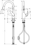 HANSGROHE - Focus M42 Dřezová baterie M429-H180 s výsuvnou sprškou, chrom 71801000