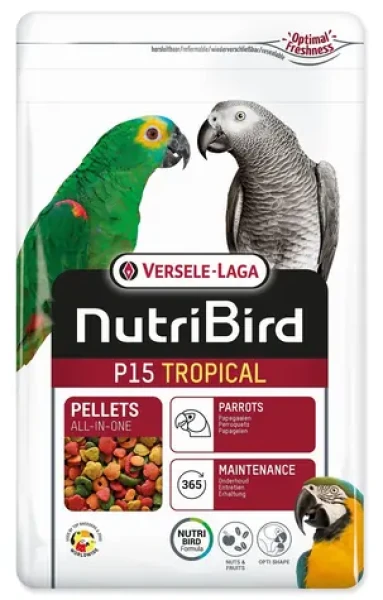 VERSELE-LAGA Krmivo pro papoušky NutriBird P15 Tropical / Extrudované granule / pro velké papoušky / 1 kg (7202-422036)