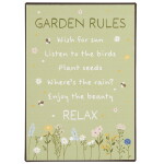 Ib Laursen Plechová cedule Garden Rules, zelená barva, kov