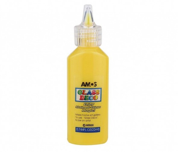 Amos Slupovací barva na sklo Glass Deco 22ml - žlutá
