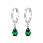 Stříbrné náušnice Swarovski Elements Dióna, stříbro 925/1000, Zelená