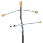 Němý sluha, výška 120 cm, masiv kaučukovník, přírodní odst., kov chrom, nos.5 kg