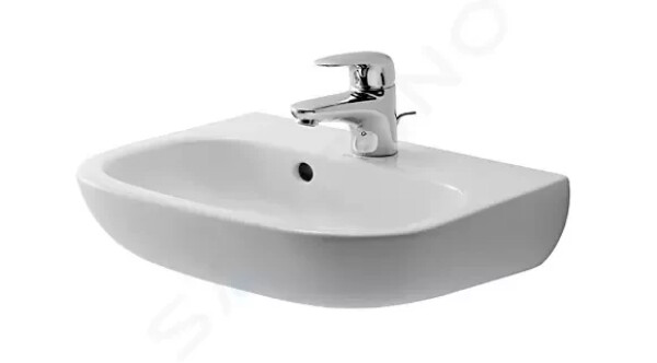 DURAVIT - D-Code Umývátko 450x340 mm, s přepadem, s otvorem pro baterii, bílá 07054500002