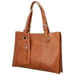 Trendy dámská koženková kabelka na rameno Valika, hnědá