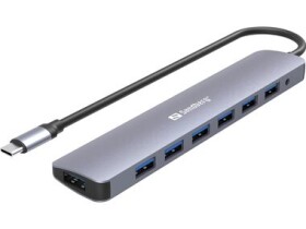 Sandberg USB-C HUB stříbrná / 7x USB 3.0 (136-40)