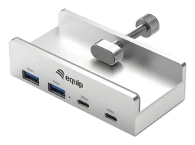 Equip Klip-On 4-Port / USB hub / 2x USB-A + 2x USB-C / USB 3.2 Gen 1 5 Gbps / hliníkové tělo (128967)