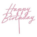 PartyDeco Zápich Happy Birthday růžový