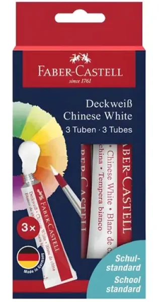 FABER-CASTELL Temperové barvy Connector 3x7,5 ml čínská bílá / Krycí malba (1250937)