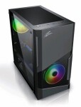 EVOLVEO M5 černá / M-ATX / 1x USB 3.0 + 2x USB 2.0 / 2x 120 mm / bez zdroje / průhledná bočnice / RGB (CAEM5)