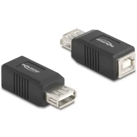 DeLock 67203 černá / Adaptér / USB 2.0 A (F) - USB 2.0 B (F) (67203)