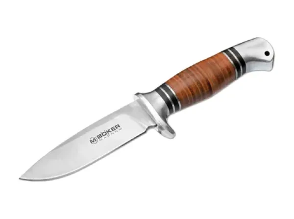 Boker Magnum Leatherneck Hunter stříbrno-hnědá / Bushcraft nůž / čepel 11.2 cm (02MB726)