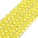 Broušené korálky - průsvitné - žluté - 4 mm - 10 ks