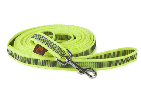 Firedog pogumované vodítko, šíře 20 mm, neonově žluté Šířka/délka: 20 mm x 2,0m