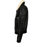 Pánská Kožená Bunda Pilot Aurum Pravý Kožíšek Brixton Černá Velikost: S
