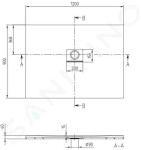 VILLEROY & BOCH - Squaro Infinity Sprchová vanička, 900x1200 mm, Quaryl, antracit UDQ1290SQI2V-1S