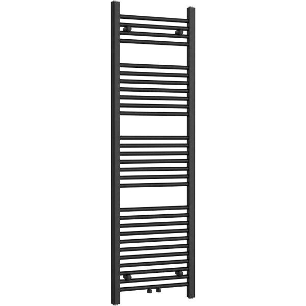 CERANO - Koupelnový radiátor Benito - středové připojení 50mm/boční - 583 W - černá matná - 1500x450 mm CER-612177