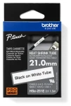 Brother HSE-251E / Smrštitelná bužírka / černý tisk / bílý podklad / šířka 21 mm / 1,5 m (HSE251E)
