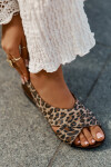 Dámské kožené sandály leopardí hnědé Zazoo 40407 38