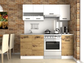 FRONTI Kuchyňská linka LUIZA III 180x120 - Bílá + artisan