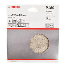 BOSCH M480 Best for Wood and Paint 2608621166 / Brusný papír / 150 mm / Zrnitost 180 / 5 ks (2608621166)