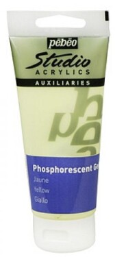 Pébéo Fosforeskující akrylová barva Pébeo Phosphorescent 100ml - žlutá