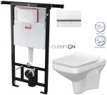 ALCADRAIN Jádromodul - předstěnový instalační systém s bílým/ chrom tlačítkem M1720-1 + WC CERSANIT CLEANON COMO + SEDÁTKO AM102/1120 M1720-1 CO1