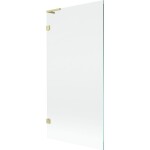 MEXEN/S - Lunar L vanová zástěna FIX 90 x 150, transparent, zlatá kartáčovaná 897L-090-000-55-00