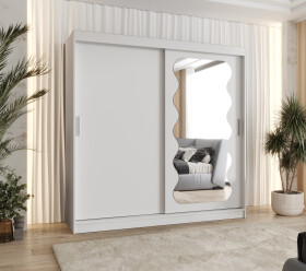 Šatní skříň Abi Spoti Rozměry: 200 cm, Barva korpusu + barva dveří: Bílá + Bílá