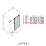 CERANO - Sprchový kout Santoro - pravá - 6 mm - chrom, mléčné sklo - 130x80 - posuvný CER-665842