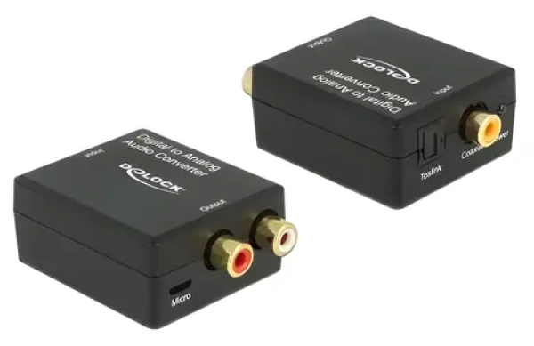 DeLock 63477 / Audio převodník digitální/analogový / Optický a koaxiální vstup / Micro-USB (63477)