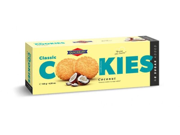Quickbury Cookies kokosové bez cukru 130g