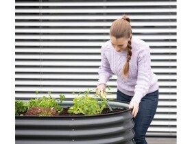Kovový vyvýšený záhon – Grow Faster (d. 240 cm x š. 80 cm x v. 82 cm), černý