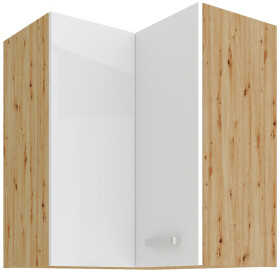 Horní rohová skříňka Artisan 60x60 GN-72 2F (90°) Barva korpusu: Dub artisan, Barva dvířek: Bílý lesk