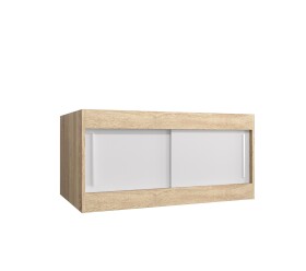 Nástavec na skříň Abi Barva korpusu: Dub Sonoma, Rozměry: 100 cm, Dveře: Bílá