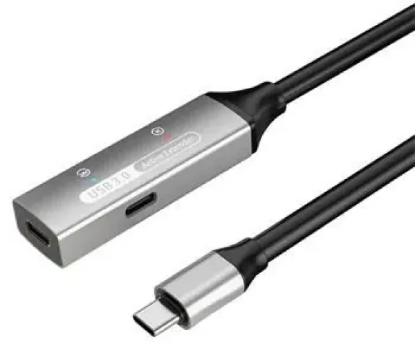 PremiumCord USB-C repeater 20m / Prodlužovací kabel / Male-Female / 5Gbps / Aluminium (8592220027223)