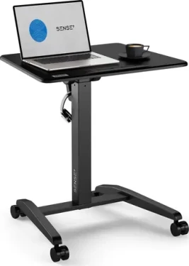 SENSE7 Mobilní nastavitelný psací stůl s kolečky černá / 70 x 52cm / nosnost 8kg (5902659845085)